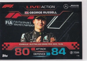 Topps F1 Turbo Attax 2023 Formel 1 Karte Nr. 116 Live Action George Russell - Picture 1 of 1