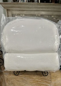 Large Bath Pillow Mesh White Suction Cups 14x14x3 New - Picture 1 of 5