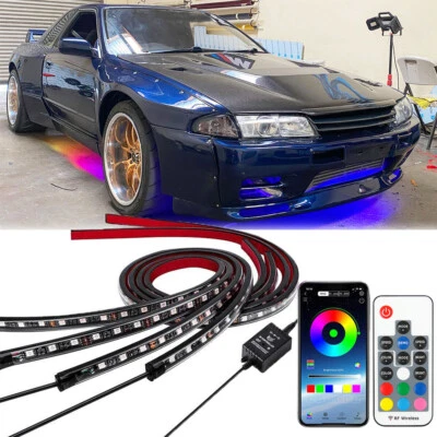 6PCS RGB Underglow LED Kit Smart Neon Accent Strip Lights APP For Nissan Skyline - image 1 of 4