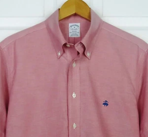 Brooks Bros. Regent Men's M, Linen S/S Pink Non-Iron Cotton Shirt - Picture 1 of 6