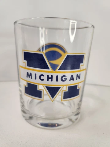 VINTAGE MICHIGAN WOLVERINES Drinking Glass: 12oz Tumbler - 4 1/4" Logo size Cover