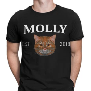 Customisable Cat Mens T-Shirt With Name & Year Perfect For Cat Lovers #TA-195 - Picture 1 of 18