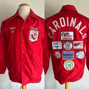 CINCINNATI OHIO CARDINAL Vintage 80s Patch Birdie Windbreaker Coach Jacket Small - Picture 1 of 7