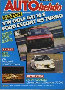 AUTO HEBDO Nr. 545 22.10.1986 GOLF GTI 16S ESCORT RS TURBO SAN REMO IVAN HAIR - Bild 1 von 1