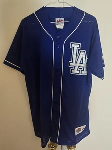 Vintage 90s Majestic Los Angeles Dodgers Men's Size M Diamond Collection Jersey - Picture 1 of 8