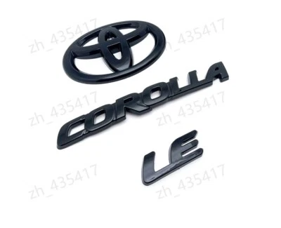NEW Gloss BlackOUT OVERLAY EMBLEM Fit 2020-2025 TOYOTA COROLLA LE PT948-02200-02 - Image 1 of 4