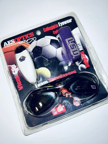 NEW AESOptics Collegiate Football Collection LSU Tigers Sunglasses & Visor Set Cover