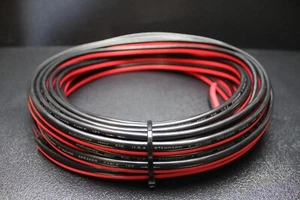 8 GAUGE RED BLACK SPEAKER WIRE 50 FT AWG CABLE POWER GROUND STRANDED COPPER - Picture 1 of 9
