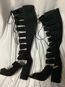 Express Laced Above Knee Full Back Zipper Closure Suede Women’s Boots Size9 - Picture 1 of 7
