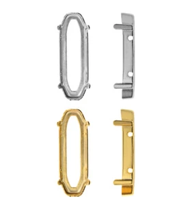 Ajustes de metal adecuados para cristales de piedras de lujo de forma ovalada clásica larga - Imagen 1 de 4