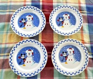Set of 4 disney china plates Mickey And snowman, 9" plates - Picture 1 of 4