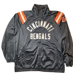 Chaqueta CINCINCINNATI BENGALS De Colección 2XL Grande Para Hombres Negra Satén Bombardero Marca NFL Rara - Imagen 1 de 10