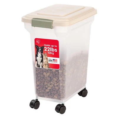 Recipiente hermético de armazenamento de alimentos para cães IRIS USA WeatherPro, até 22 libras, anexe... - Imagem 1 de 4