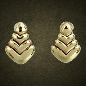 Bvlgari 18K Yellow Gold Doppio Cuore Earrings - Picture 1 of 7