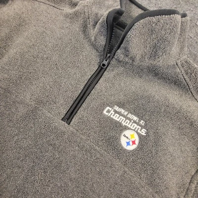 Pittsburgh Steelers Vintage NFL Fútbol 1/4 Cuarto Cremallera Polar Sudadera L Foto 1 de 4