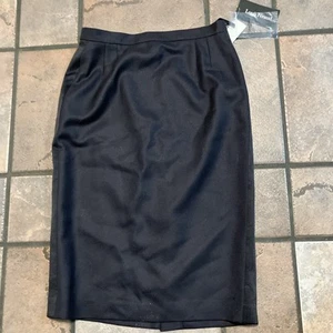 LOUIS FERAUD Black 100% Wool Below-Knee-Length Lined Straight Skirt Size 10 - Picture 1 of 7
