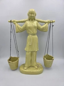 Vintage Mid-Century Gonder Keramik orientalisch asiatische Wassereimer Figur Frau 14 Zoll - Bild 1 von 18