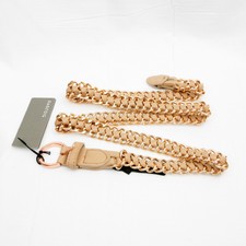 WOMANS GOLD CHAIN AND TAN LEATHER STYLE BELT BY PARFOIS ONE SIZE