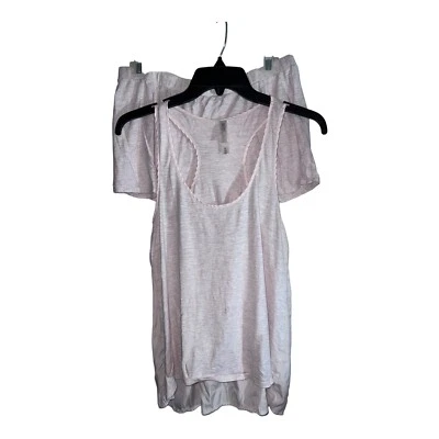 XHILARATION Mujer Ropa de Dormir Rosa Suave 2 Piezas Tanque y Pantalones Cortos Conjunto PJ Talla Mediana Foto 1 de 4