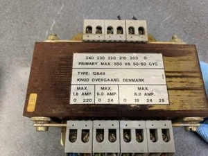 Knud Overgaard ApS Transformer DK4050 Skibby Type: 12649-Nr9740 550VA 50/60CYC - Picture 1 of 1