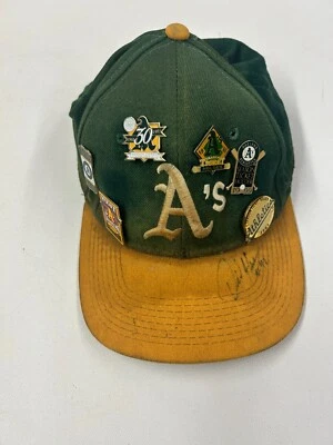 2 "VERY RARE VINTAGE OAKLAND As HAT 1 SIGNED DAVE HENDERSON WITH PINS - Image 1 of 4