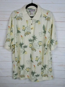 Summa Mens Short Sleeve Yellow Hawaiian Polo Shirt Size XL  W1217 - Picture 1 of 4