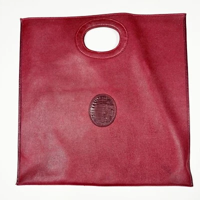 Редкий винтажный большой бордовый кожаный оригинальный Trussardi сумка с короткими ручками, ручная сумка - Изображение 1 из 4