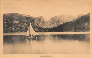 Sail Boating On Grand Lake Estes Park Rocky National Park, CO Vtg 1929 Postcard  - Picture 1 of 2