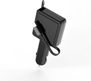 Retractable Car Charger Built-in Type-C Retractable Cable, - Picture 1 of 6