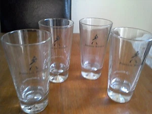 4 x Johnnie Walker Whisky Glass Tumbler Hi-ball Heavy Prismed Based 45cl 450ml - Picture 1 of 4