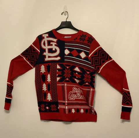 Forever Collectibles MLB Baseball Mens St.Louis Cardinals Patches Ugly Sweater Cover