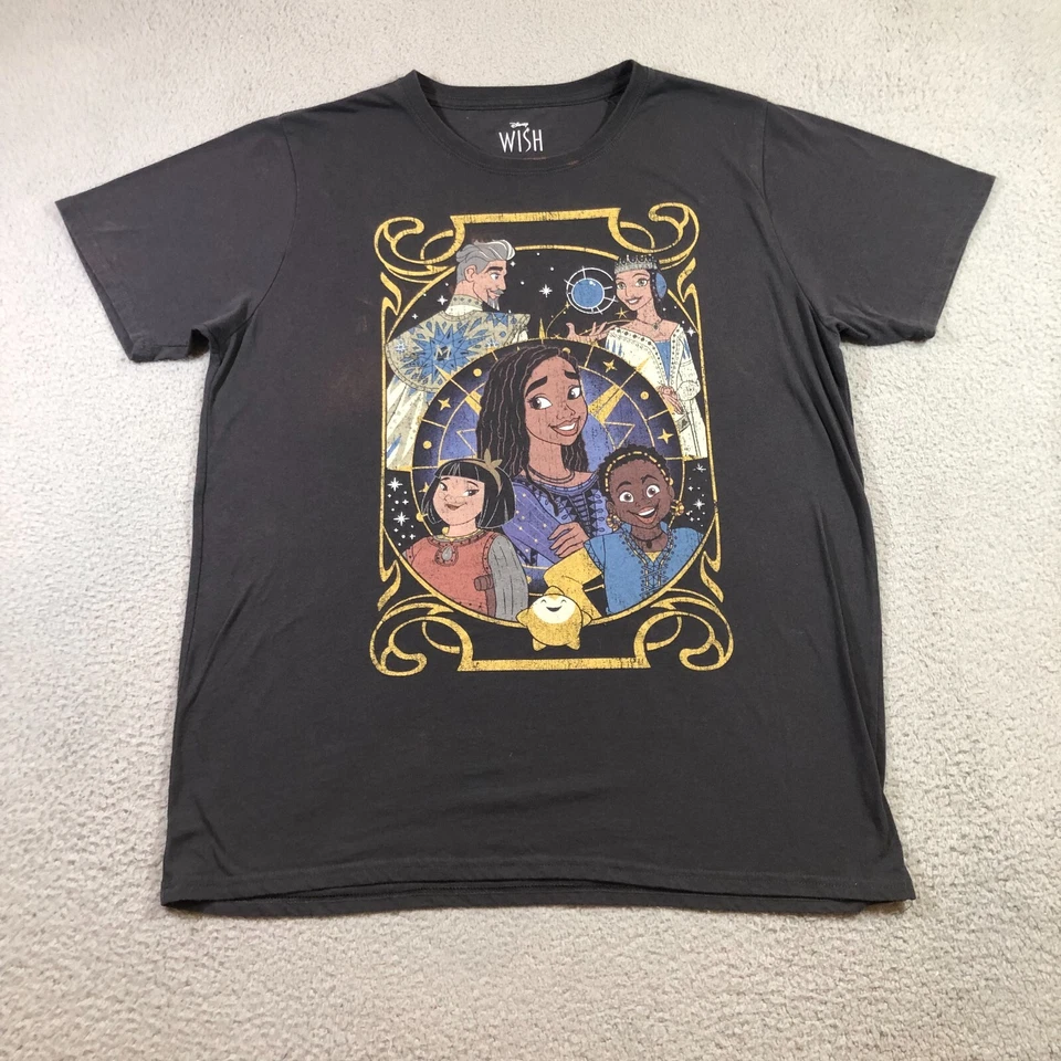 Disney WISH Camiseta Hombre XL Negro Estampado Gráfico Dibujos Animados Foto 1 de 4