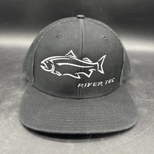 River Tec Fishing Boat Trucker Hat Snapback Cap Richardson Black/White New - Picture 1 of 6