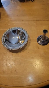 Oneida Du Maurier Medium Silverplate Compote Dish Ornate Stem & Rim - Picture 1 of 7