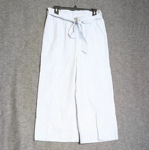 Lost & Wander blau weiß gestreift Cropped Hose Gr. M Medium gefüttert weites Bein Taschen - Bild 1 von 12