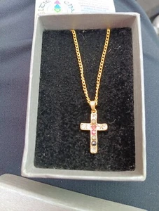 Celtic Chakra Cross Pendant On Chain 7 Chakra NEW - Picture 1 of 6