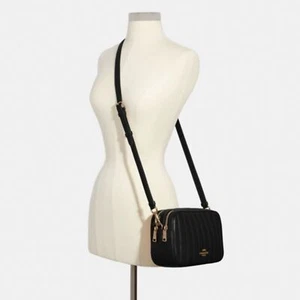 Bolso Bandolera Coach Jes con Acolchado Lineal Hinchado C1569 Negro Dorado Herrajes - Imagen 1 de 15
