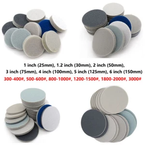 1-6 inch Wet Dry Sponge Foam Abrasives Sanding Pad Discs Hook Loop 300-3000Grit - Picture 1 of 16
