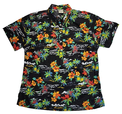 Vtg Go Barefoot Shirt Men's Aloha Hawaiian Floral Palm Ocean USA Made 2XL - Image 1 of 4