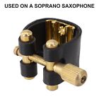 Soprano Sax Mouthpiece Ligature Mouthpiece PU Leather Saxophone 1pc Black
