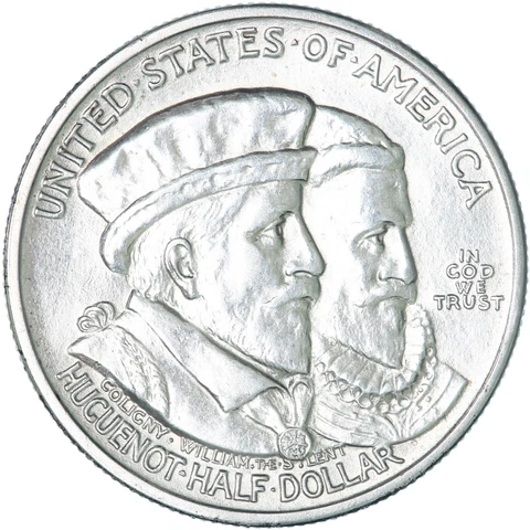 1924 (P) Huguenot Classic Commemorative Half Dollar 90% Silver BU See Pics R045 Cover