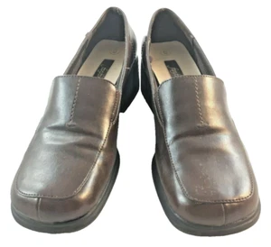 Fanfares Womens Size 6 Brown Career Comfort Block Heel Square Loafer Pumps Shoes - Picture 1 of 12