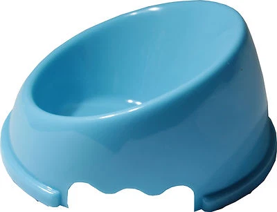 LOVE "N" CREATURES Cat Food Bowl Feeding Flat-Faced Cats Persian British Kitty Kitten Slanted Blue