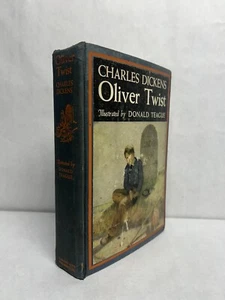 Antique Oliver Twist by Charles Dickens 1942 HC Book Illustrated Donald Teague - Picture 1 of 13