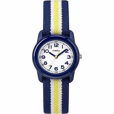 Timex TW7C05800, Time Machines, Kid's Blue Nylon Striped Elastic Watch, NEW - Image 1 of 2