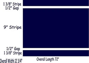 12 3/4" x 72" w/ 1 3/8" Stripes Racing Stripe Vinyl Decal for Cars R.V's etc. - Foto 1 di 2