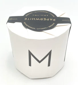 Pottery Barn Votive Candle Alphabet Paperwhite Scented Candle Letter M NIB - Picture 1 of 5