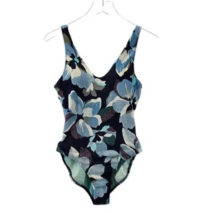 Athleta Swimsuit Womens Small Petite Seychelles Horo Bloom Dress Blue Floral - Picture 1 of 6