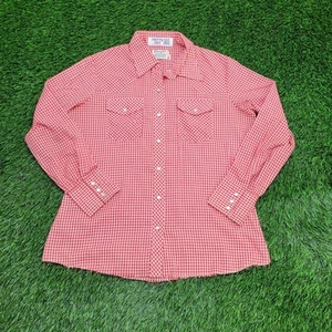 Vintage 70s Wrangler Plaid Shirt Womens M/L 20x26 Hippie - Picture 1 of 15