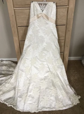 David's Bridal Wedding Dress T9211 Strapless Corset A-Line, 6 - Image 1 of 4